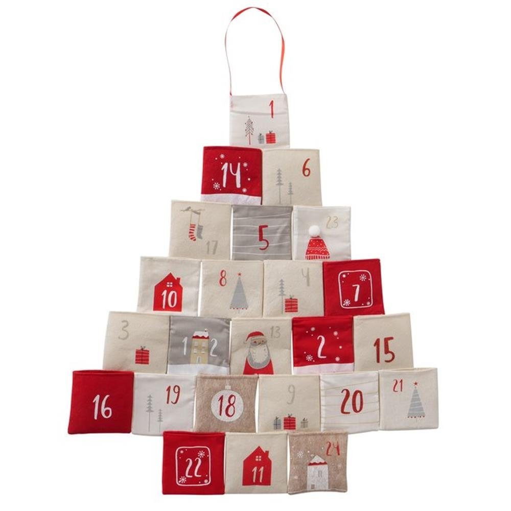 BOLTZE befüllbarer Adventskalender Halmstad, 62 x 67 cm, in Form eines Baum, zum Aufhängen