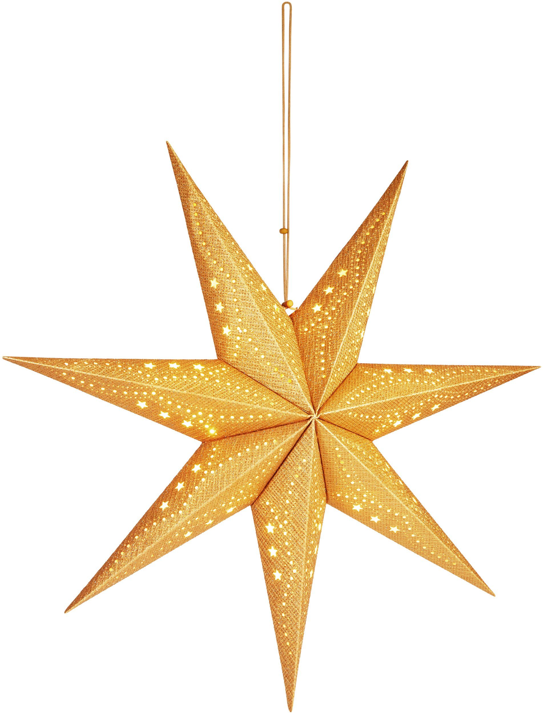 BRUBAKER LED Stern 3D Weihnachtsstern zum Aufhängen - LED Papierstern mit Timer, Batteriebetrieben und Beleuchtet, LED fest integriert, Warmweiß, 60 cm Adventss – Bild 5 von 5