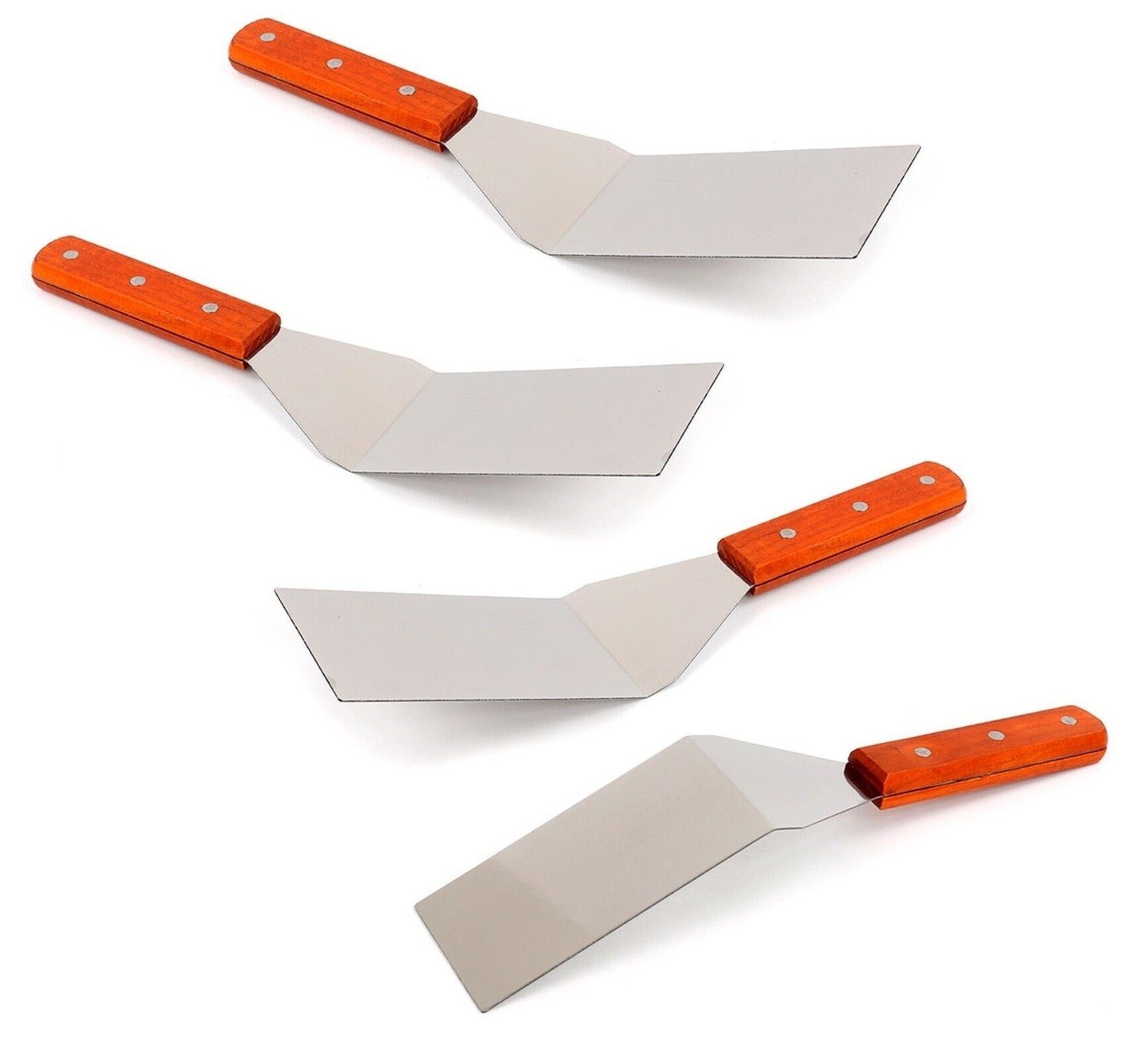 Pizzaschneider 4 x Massiver Pfannenwender Set aus Edelstahl - 4 Pack Fleischwender