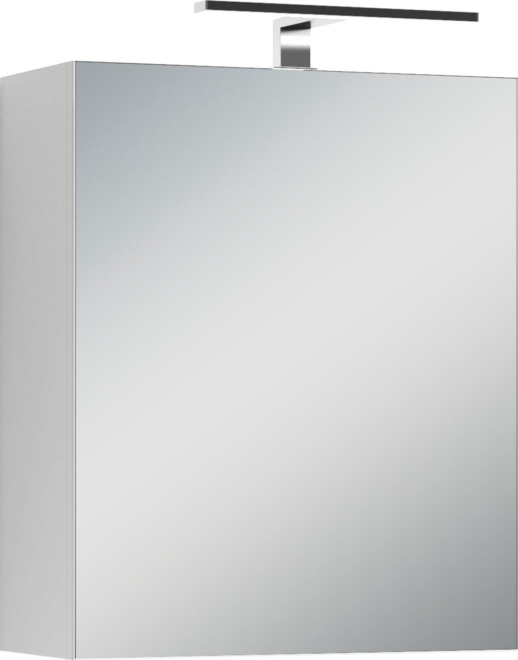 byLIVING Spiegelschrank Spree Breite 50 cm, 1-türig, mit LED Beleuchtung  und Schalter-/Steckdosenbox