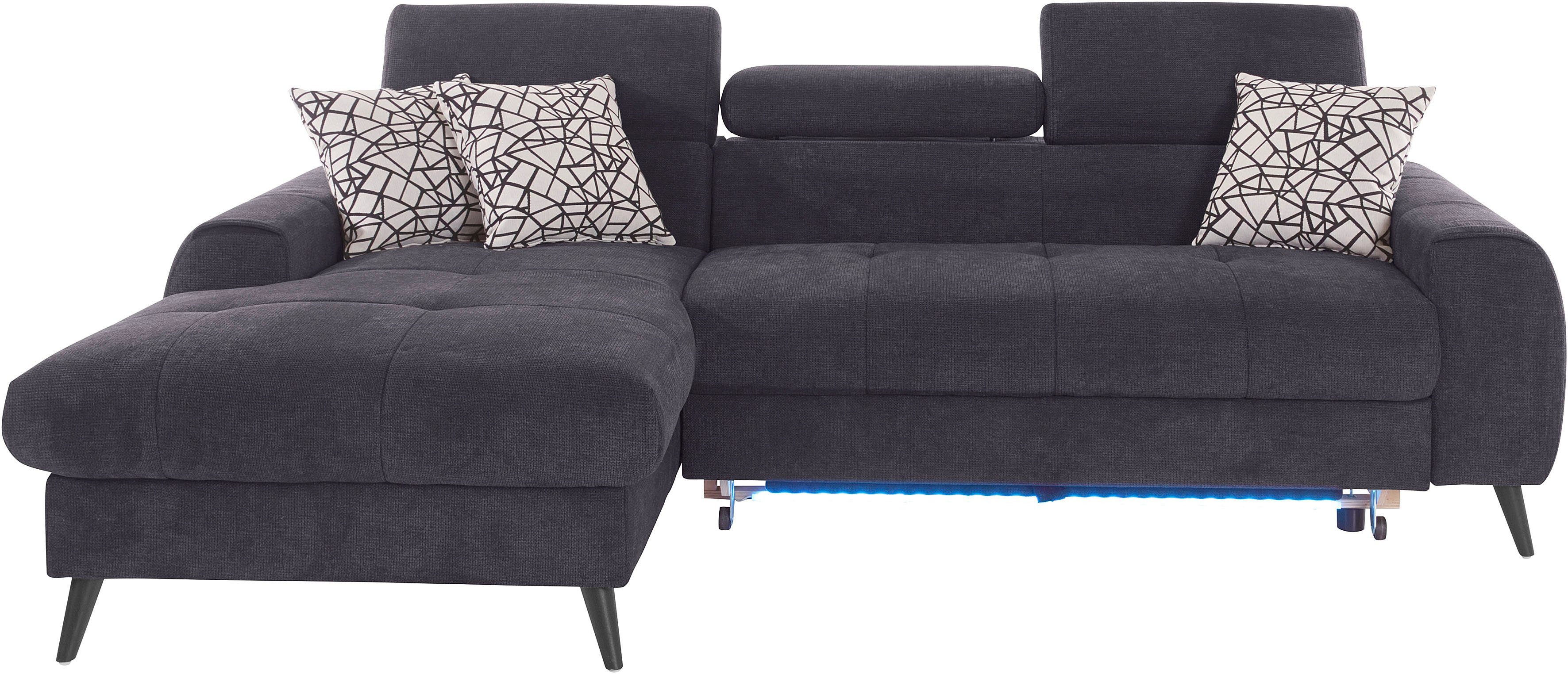 COTTA Ecksofa "Mia L-Form mit 3 Zierkissen", wahlweise mit Bettfunktion, Be günstig online kaufen
