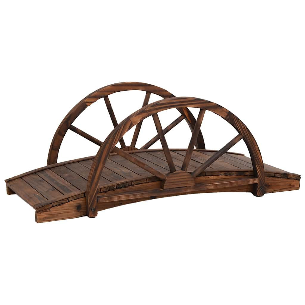 vidaXL Zierbrücke Gartenbrücke mit Rad-Design 99x50x38 cm Massivholz Tanne günstig online kaufen