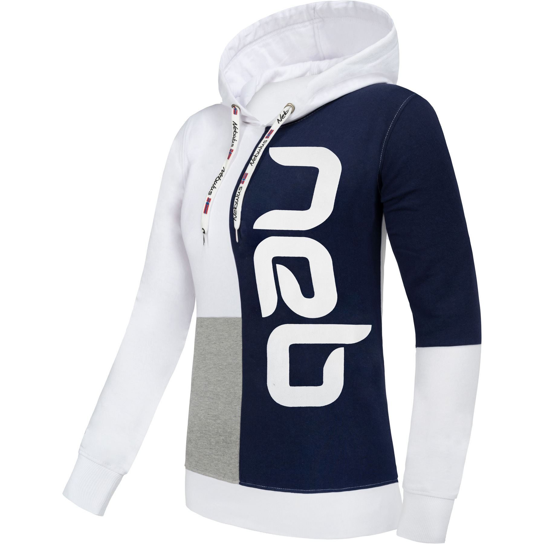 Nebulus Hoodie NEB, P5938 - Damen, grau-navy-weiß, XXL/44 günstig online kaufen