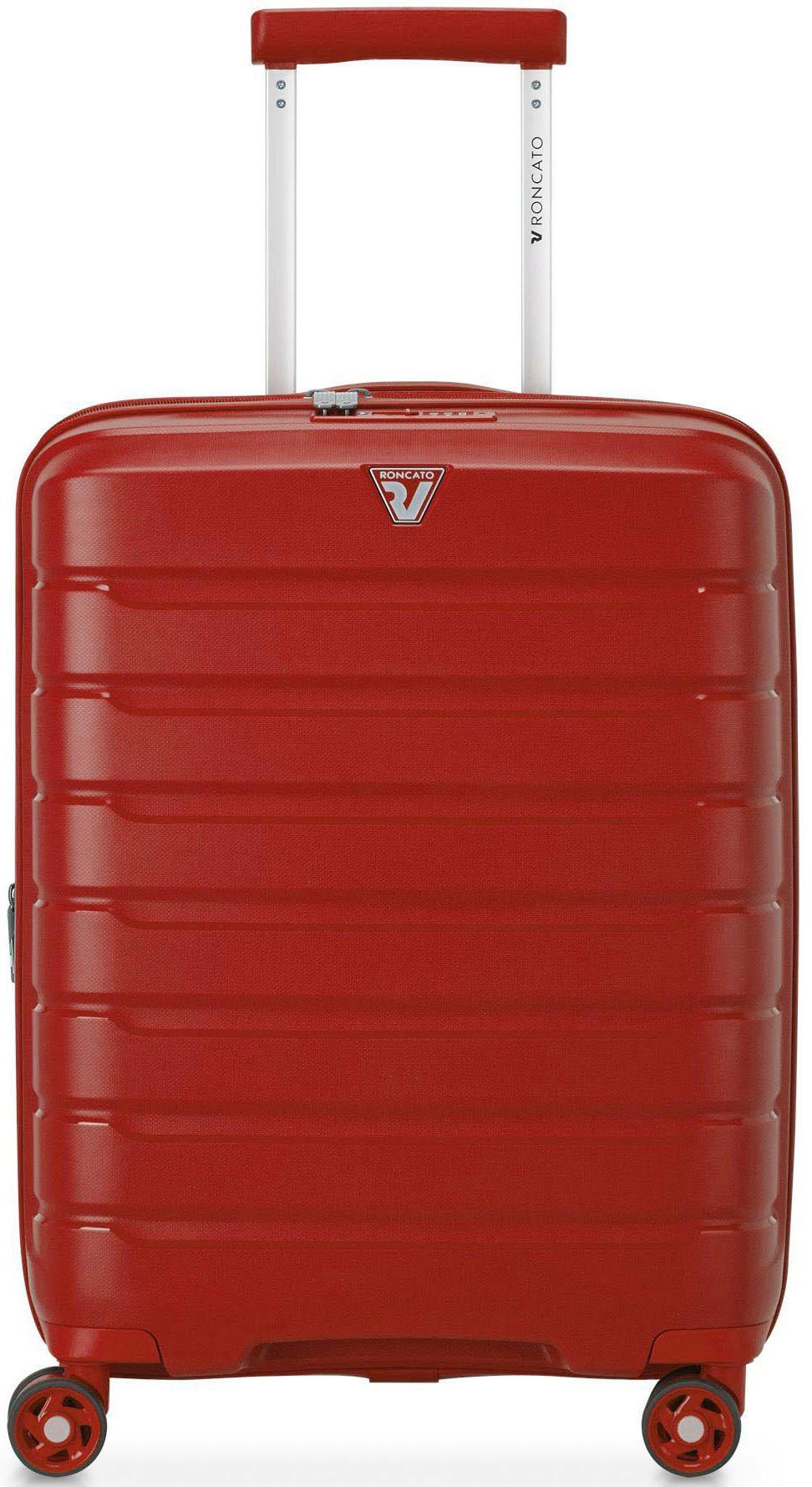 B-FLYING rot, 55 4 mit Carry-on, Volumenerweiterung cm, RONCATO Rollen, rosso Hartschalen-Trolley