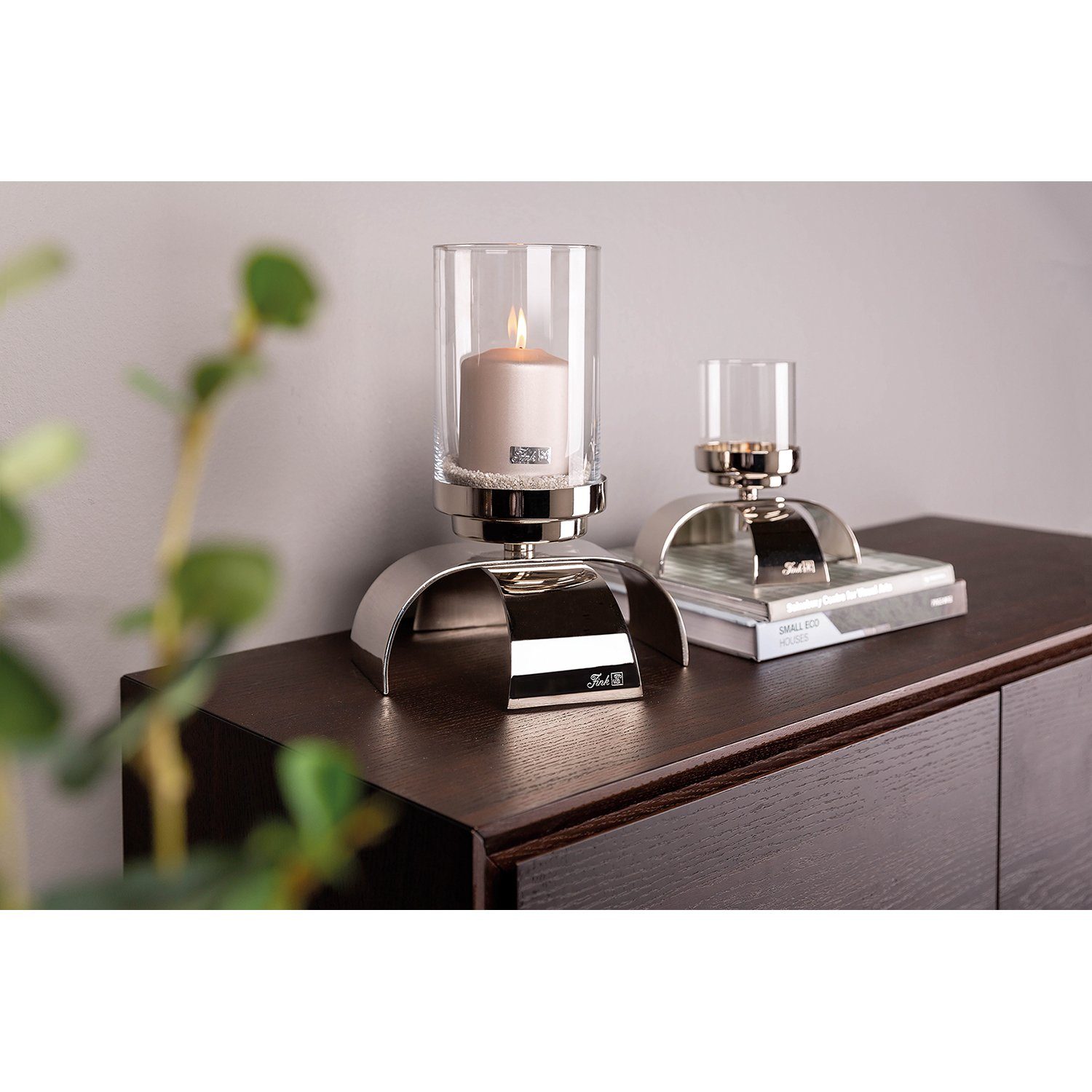 Fink Kerzenleuchter AARON Leuchter - H. 15,5cm x D. 18cm - silber - Alumini günstig online kaufen