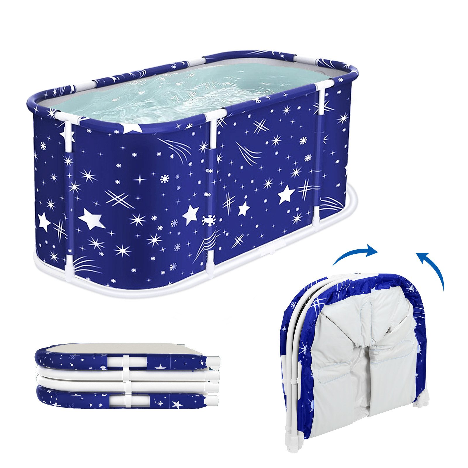 Rutaqian Badewanne Faltbare Badewanne, Erwachsene Tragbarer mit Metallrahme günstig online kaufen