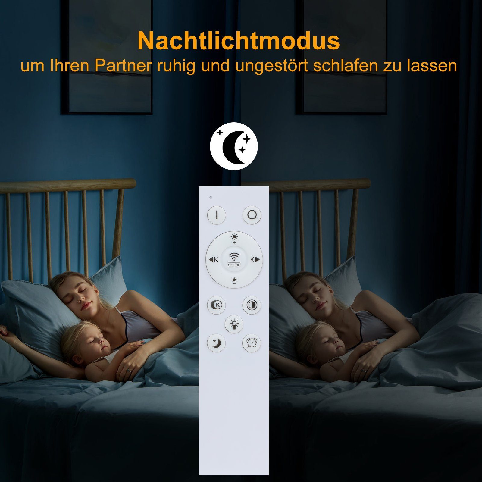 Wohnzimmerlampe integriert, LED LED Dimmbar, fest Deckenleuchte Modern, Fernbedienung aus ZMH Metall dimmbar weiß Mit Fernbedienung mit