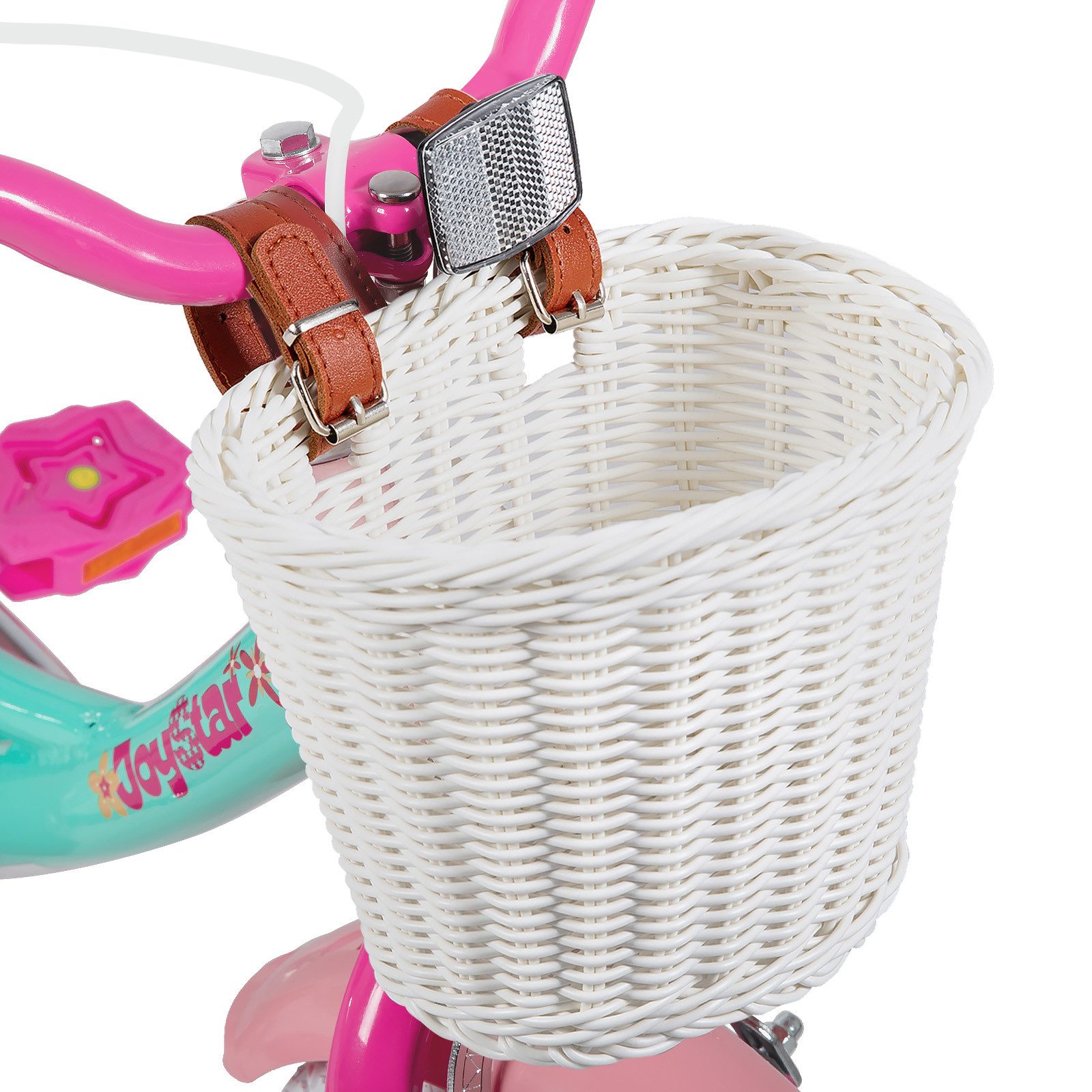 JOYSTAR Kinderfahrrad 12 14 16 18 Zoll Mädchenfahrrad, 3 - 9 Jahre, Geschenk für Prinzessin, 1 Gang, Puppenradsitz & Stützrädern& Korbstreamer, 18 Zoll mit Stützrädern