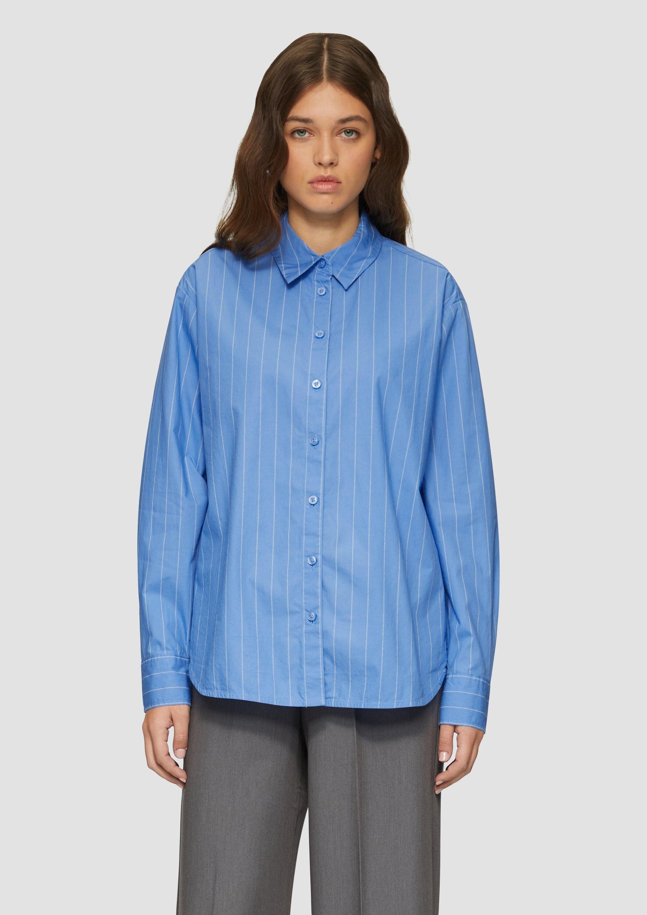 QS Langarmbluse Bluse Oversized-Hemdbluse mit Nadelstreifen günstig online kaufen