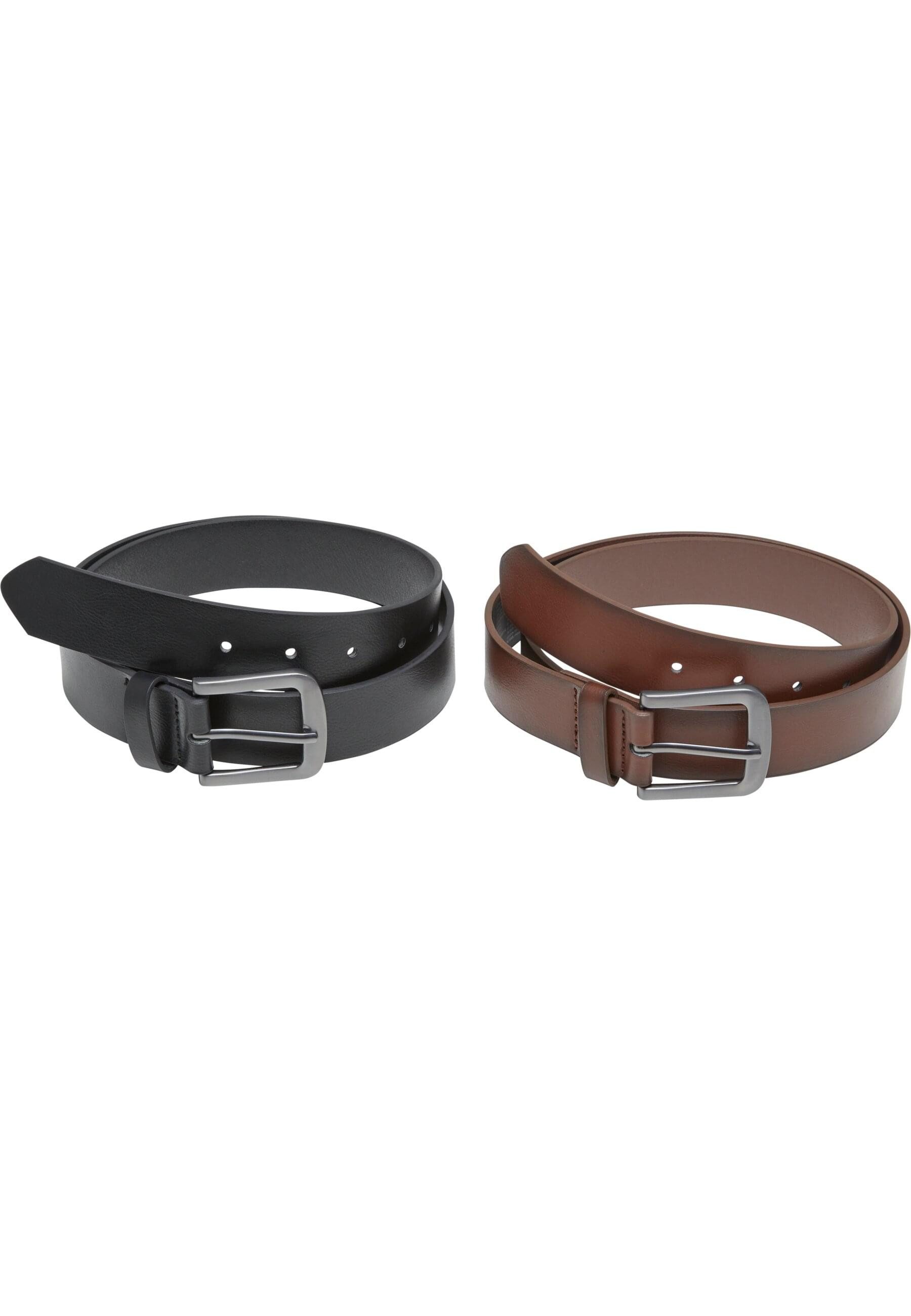 URBAN CLASSICS Synthetikgürtel Urban Classics Easy Synthetic Leather Belt 2-Pack