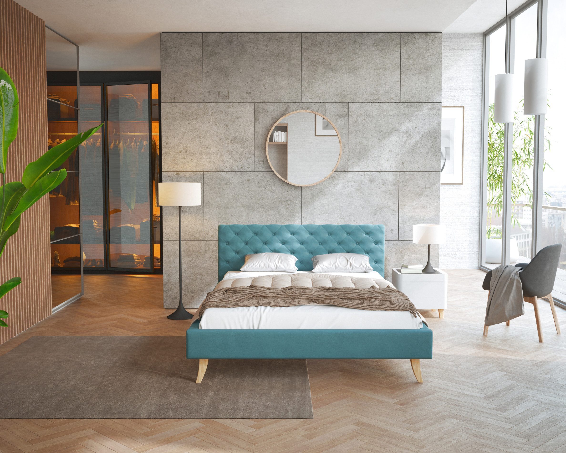 thematys Polsterbett Bett aus Velours 120x200, 140x200, 160x200, 180x200cm günstig online kaufen