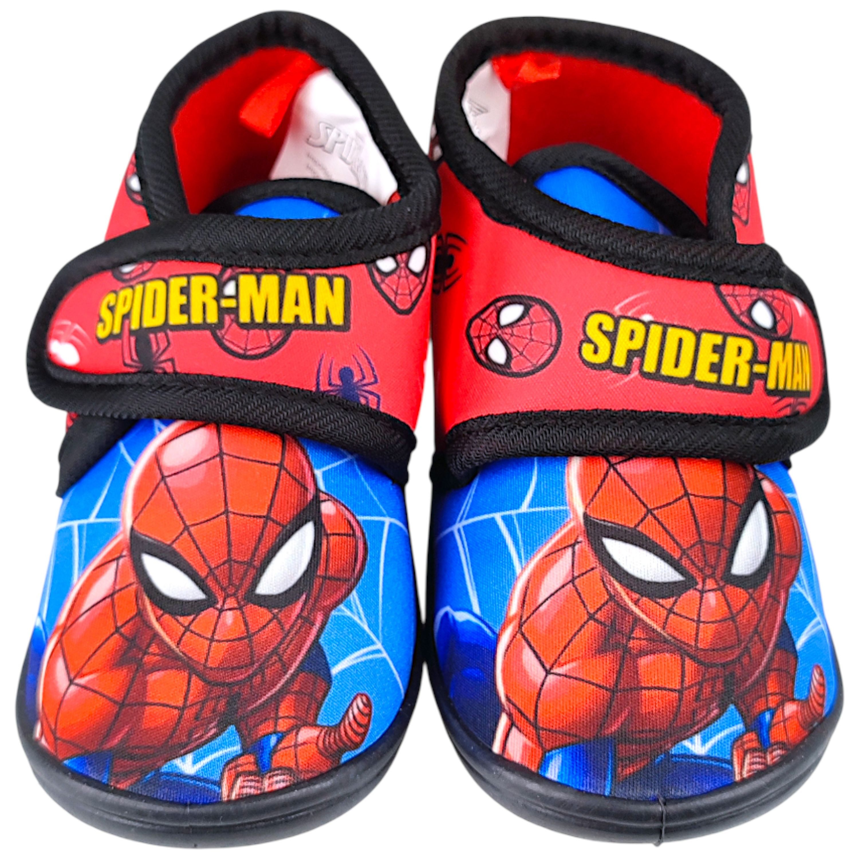 Spiderman Marvel Hausschuh Jungen Pantoffeln mit Klettverschluss Gr. 22-27