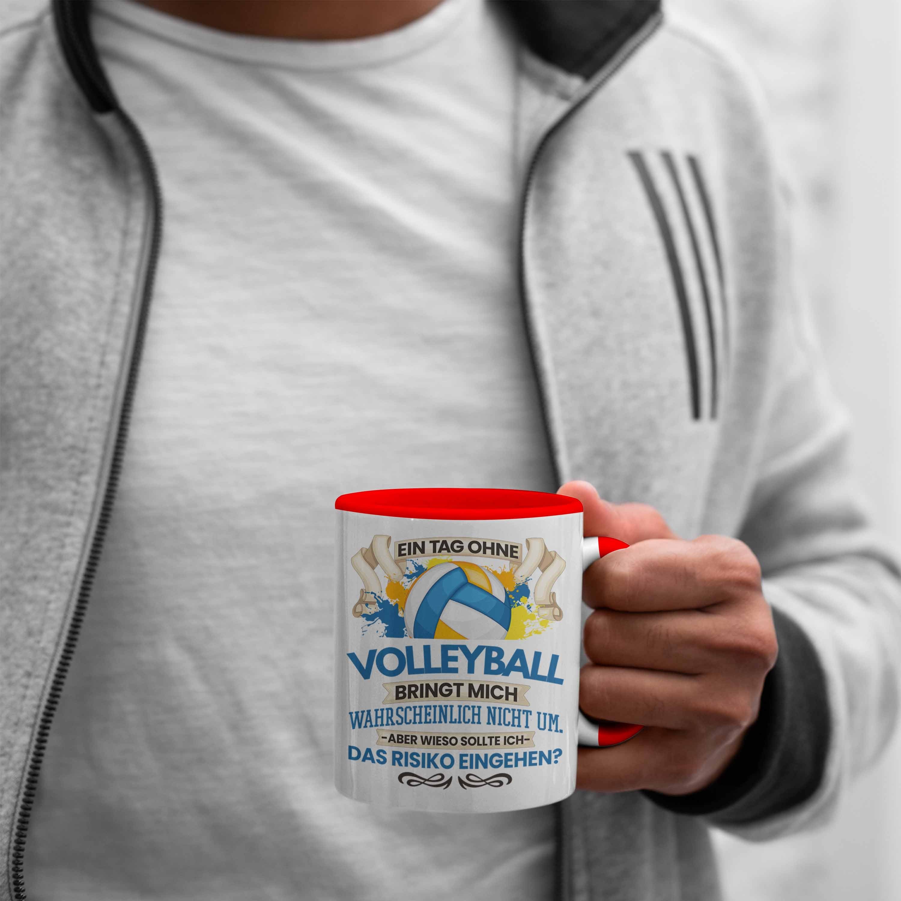 Geschenk Spieler für - Tasse Trendation Volleyball-Trainer Volleyball Tasse Rot Trendation