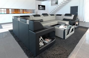 Sofa Dreams Wohnlandschaft Design Polster Stoff Sofa Padua U Form H Strukturstoff Stoffsofa, Couch wahlweise mit Bettfunktion
