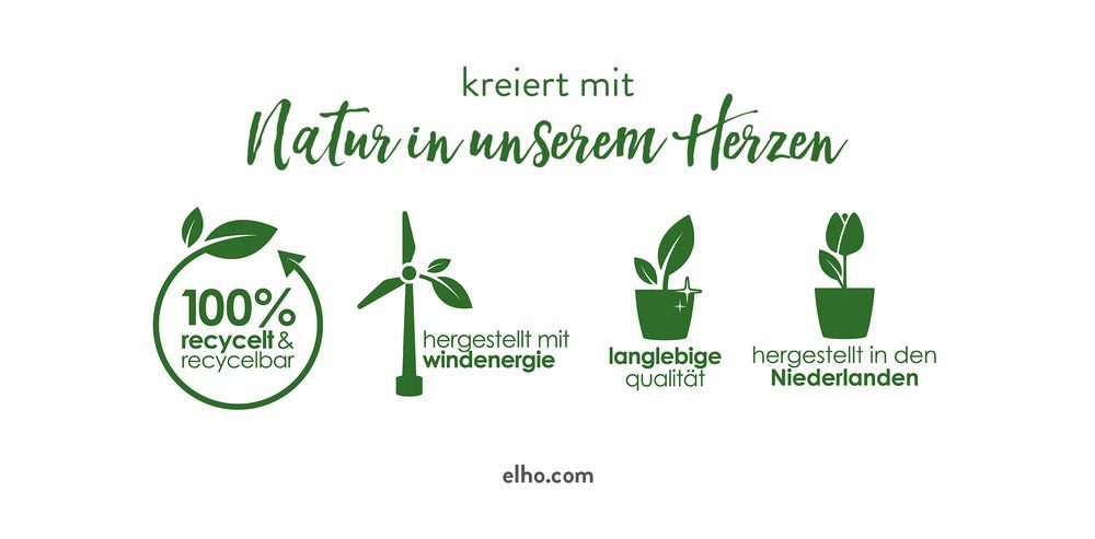 Elho Pflanzkübel green basics anzuchttopf 17cm steingrün – Bild 4 von 5