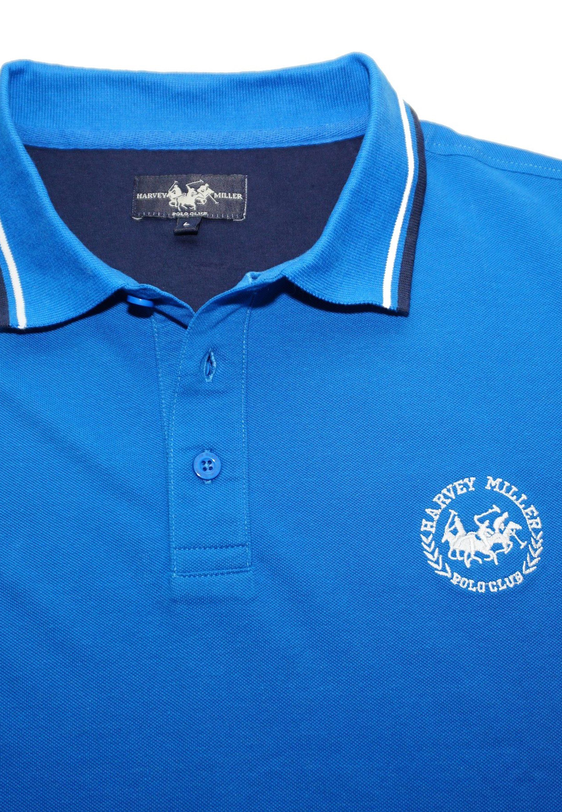 Polo Fashion blau Poloshirt Kurzarm Poloshirt Harvey Polohemd Miller Shirt