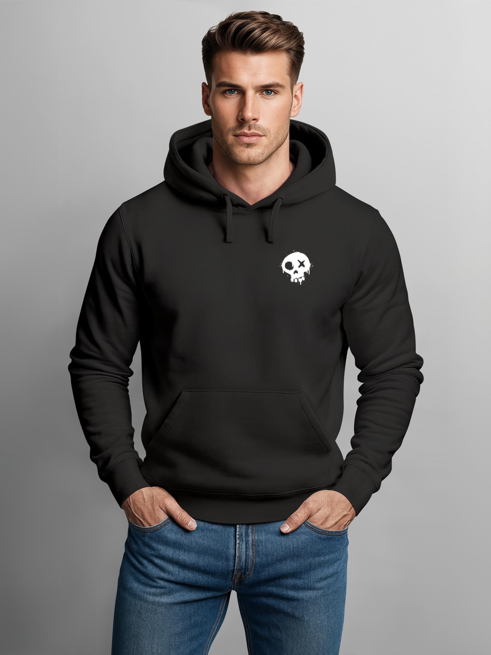 Neverless Hoodie Herren Hoodie mit Skull-Logoprint - Regular Fit Neverless® – Bild 2 von 5