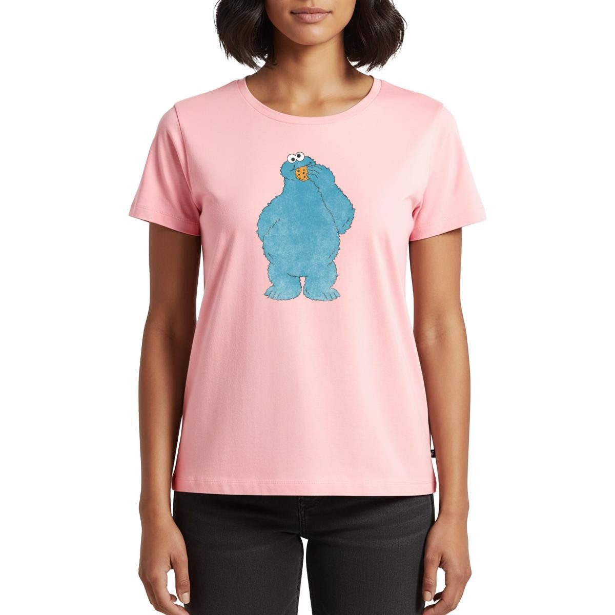 Spreadshirt T-Shirt Sesamstraße Krümelmonster Naschen Frauen Premium T-Shirt (1-tlg)