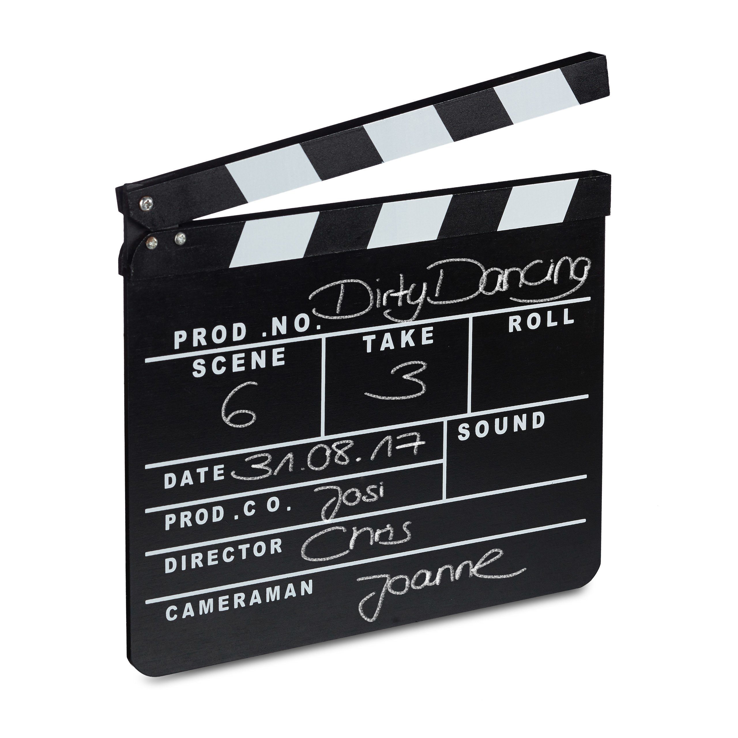 relaxdays Filmklappe schwarz