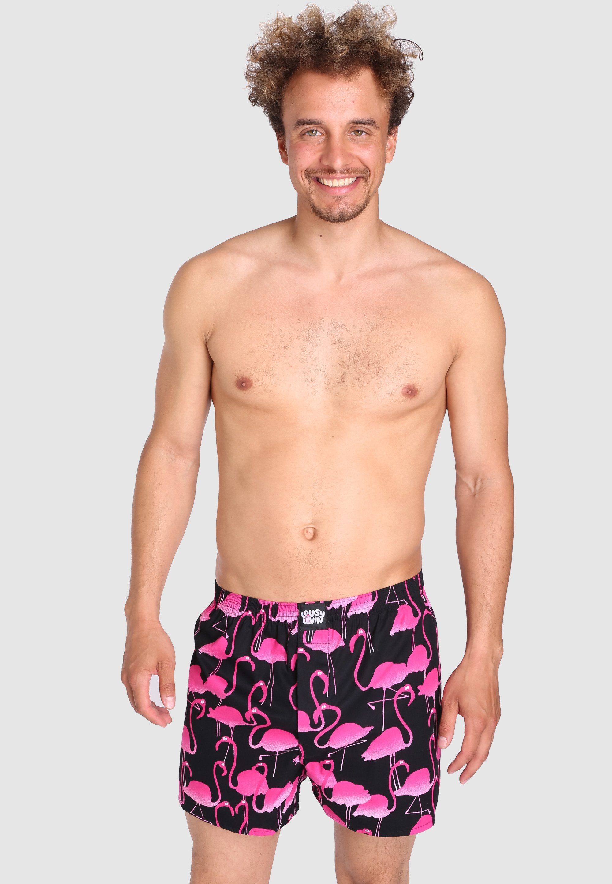 Lousy Livin Boxershorts Flamingo mit trendigem Flamingo-Print