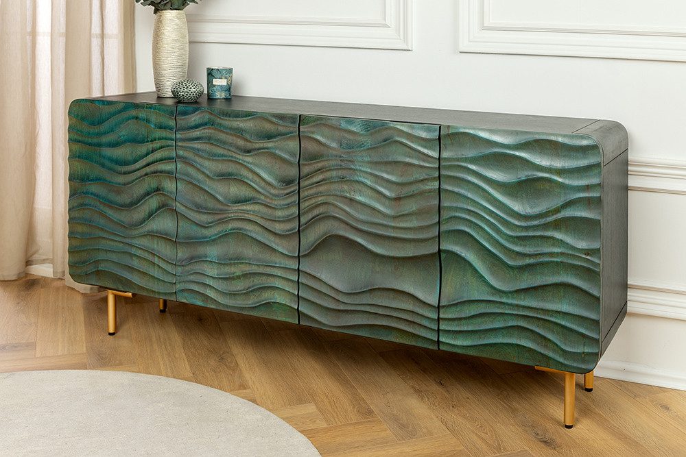 riess-ambiente Sideboard WAVE 160cm türkis / günstig online kaufen