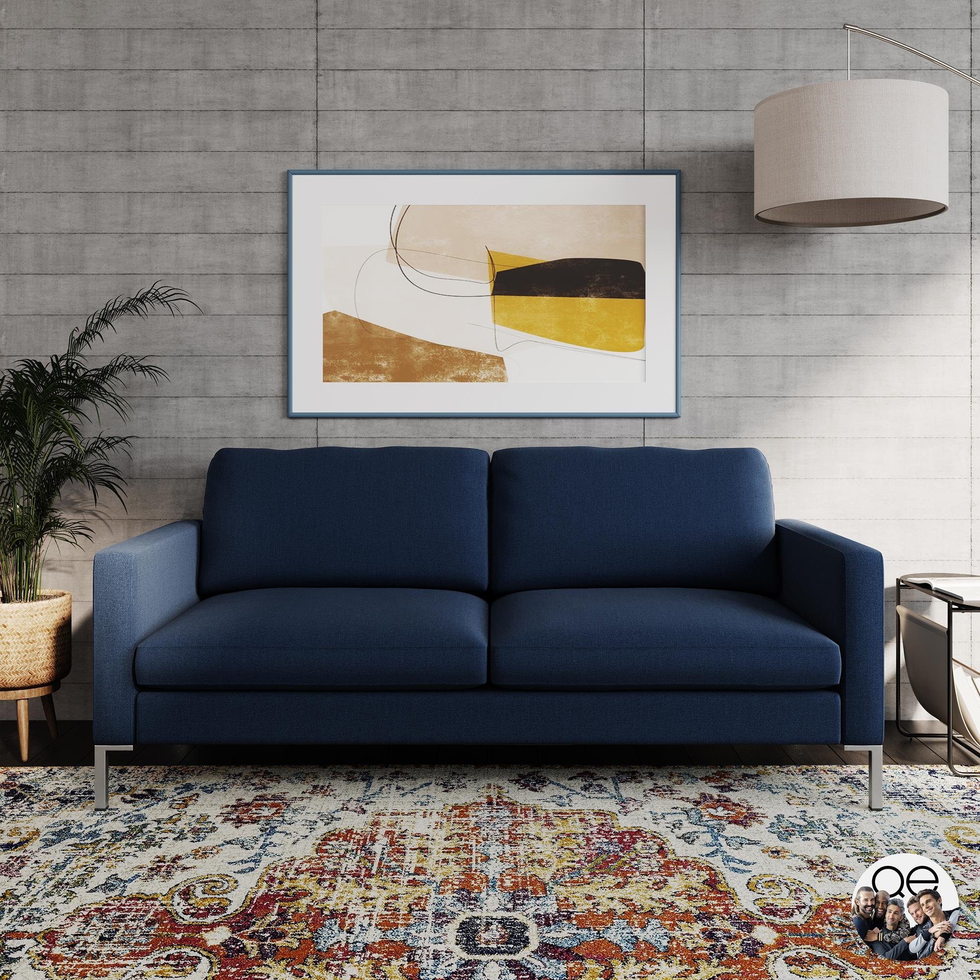 loft24 Sofa Fabry, Stoffbezug, 188 Länge blau cm