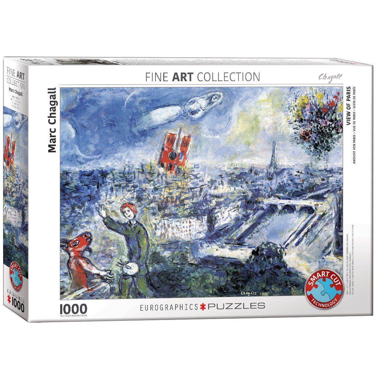 EUROGRAPHICS Puzzle Ansicht von Paris von Marc Chagall, 1000 Puzzleteile