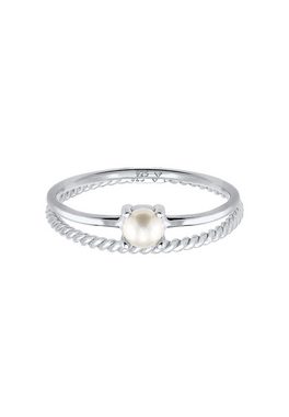 Elli Premium Ring-Set Ringset Perle Twisted 925 Silber, Twisted
