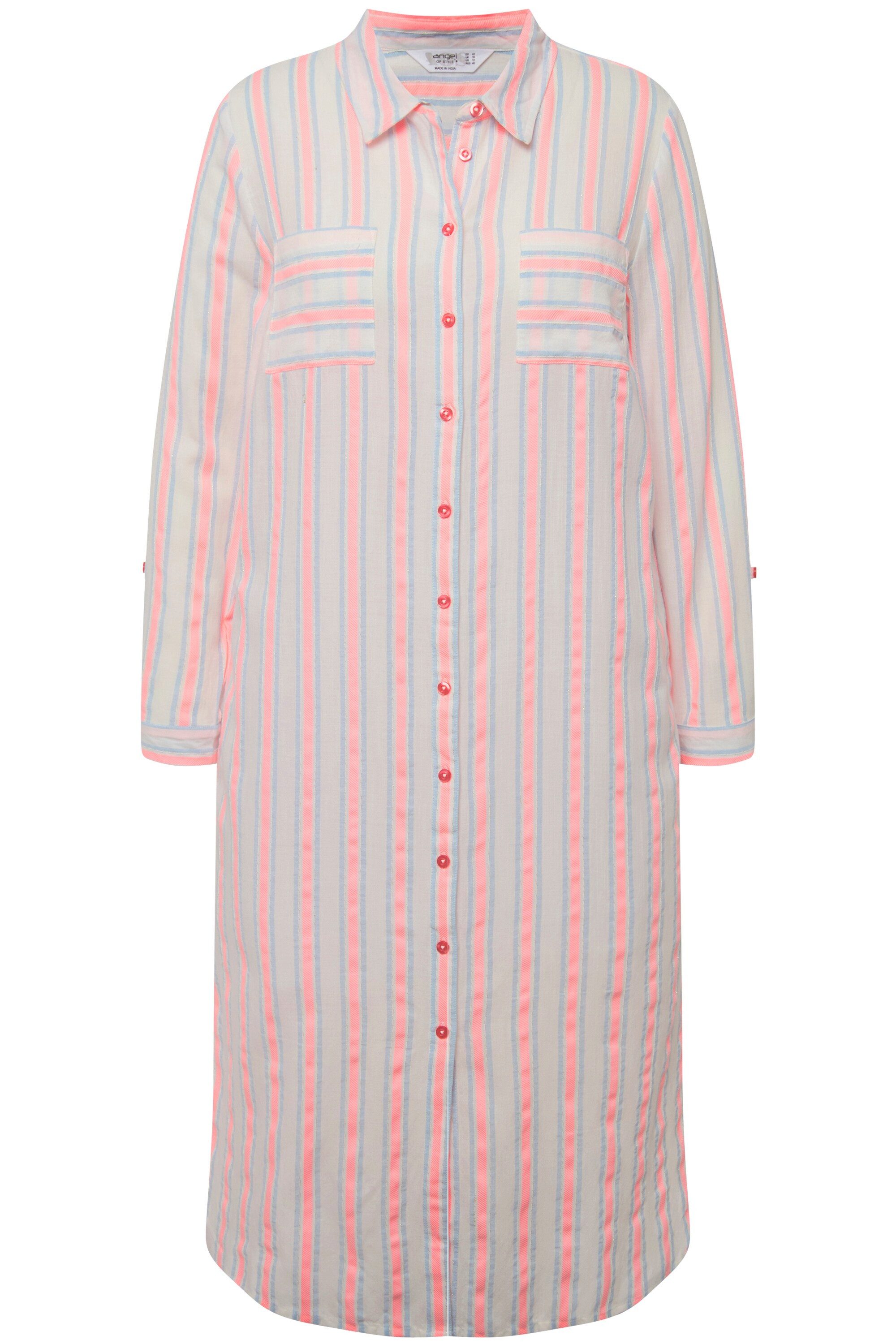 Angel of Style Maxikleid Hemdblusen-Midikleid Streifen Hemdkragen 3/4-Ärmel günstig online kaufen