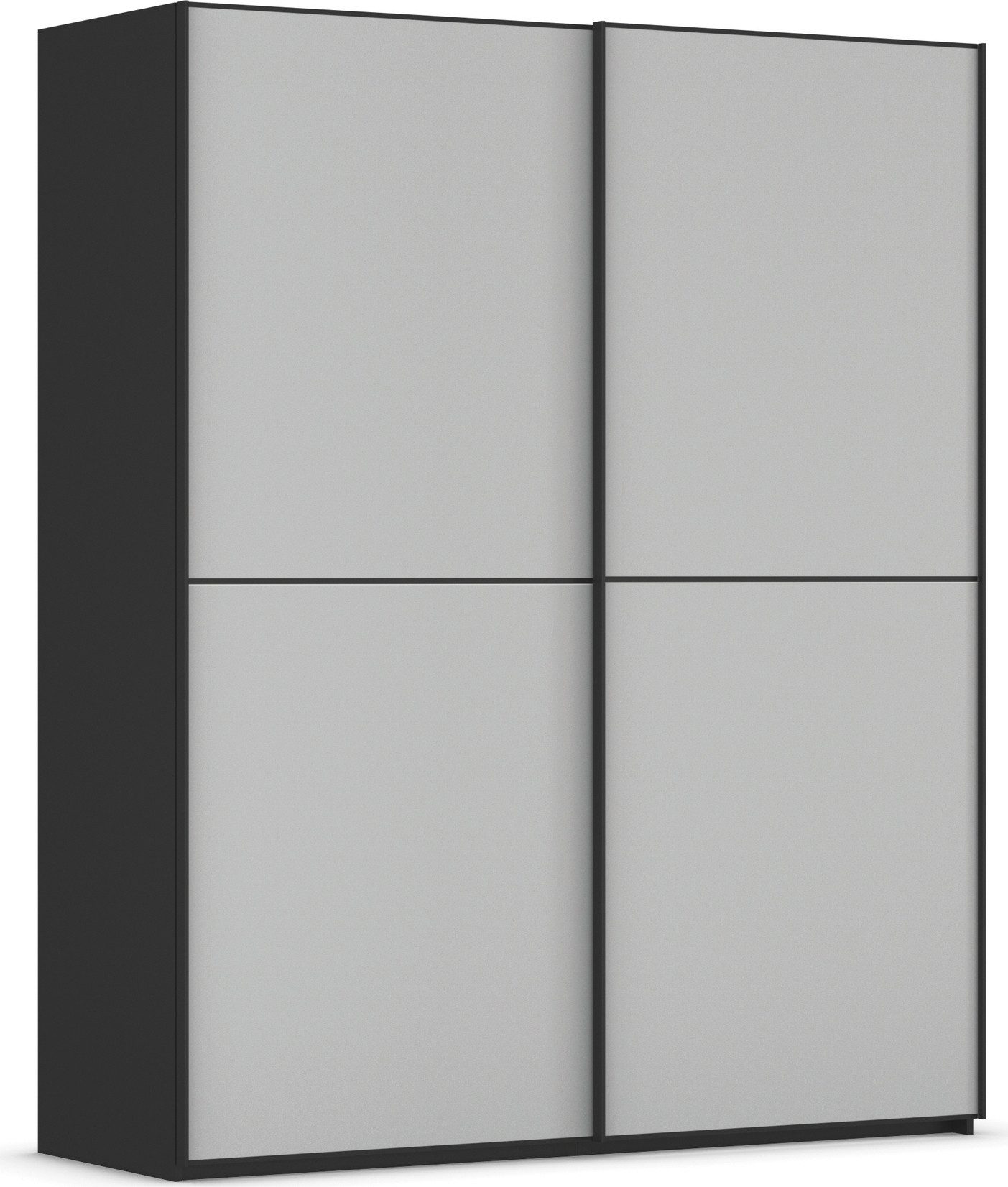 rauch Schwebetürenschrank Kleiderschrank Schrank Garderobe Schlafzimmerschrank SCALE-DUO edle zweigeteilte Türen Glas-Front mit 3 Zierleisten MADE IN GERMANY