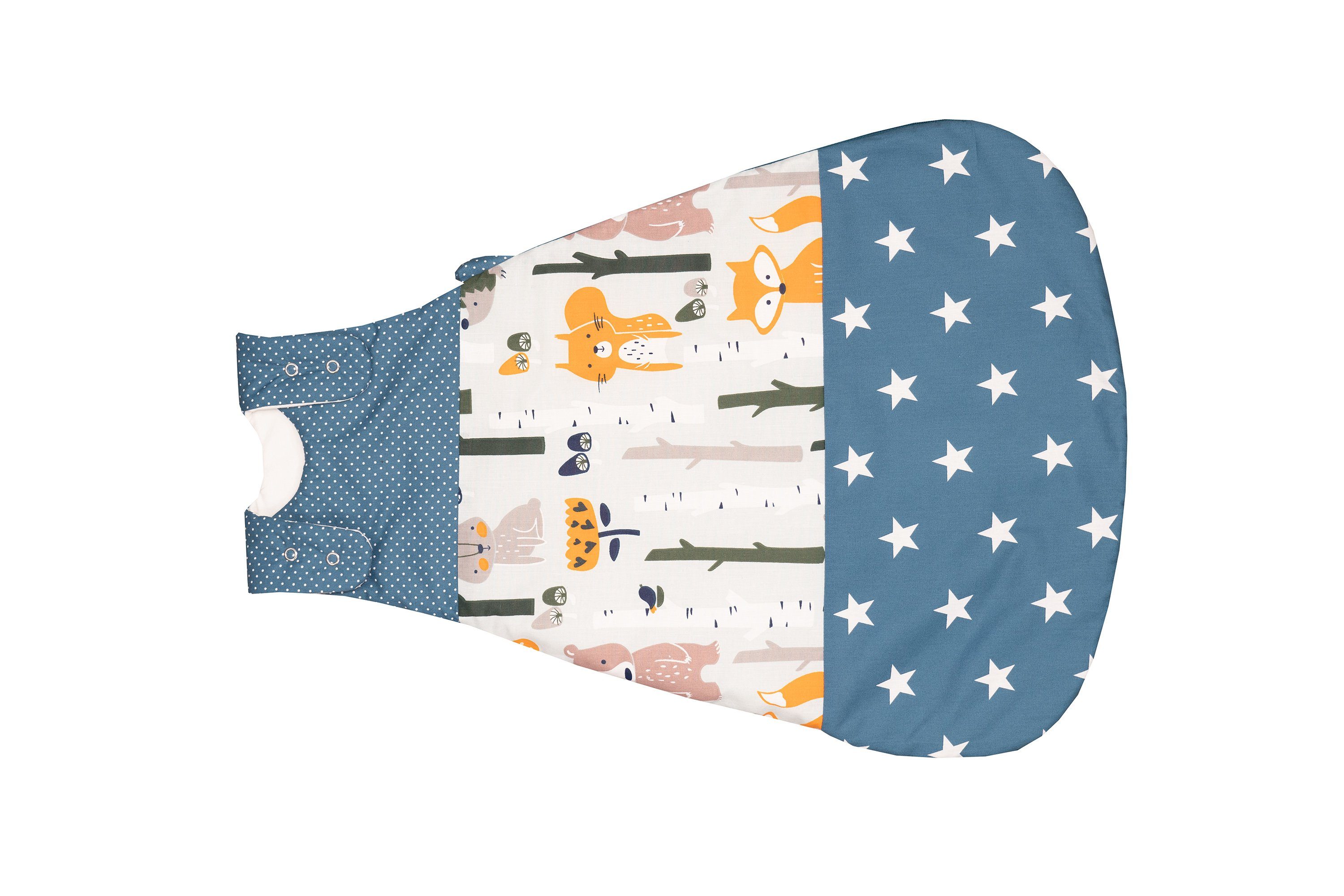 Babyschlafsack Baby Sommer-Schlafsack 56/62 (0 bis 4 MonateWaldtiere Petrol (Made in EU)