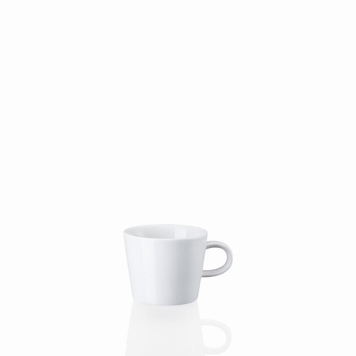 ARZBERG Tasse Kombi-Obertasse 0.22 l - CUCINA BIANCA Weiß - 6 Stück, Porzellan, Porzellan, spülmaschinenfest und mikrowellengeeignet