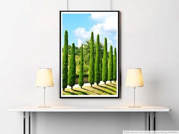 Sinus Art Poster Landschaftsfotografie 60x90cm Poster Weinberge und Zypressen in der Toskana