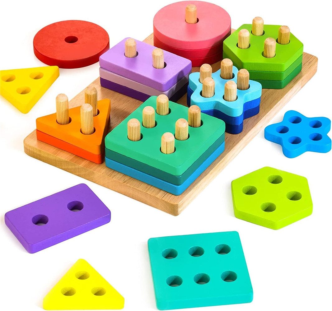 RefinedFlare Lernspielzeug Sortier- und Stapelpuzzle aus Holz für Babys ab 12 Monaten (1-St)