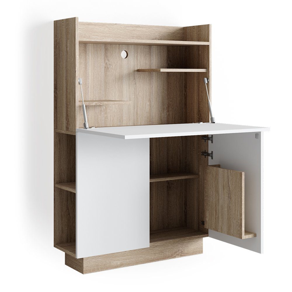 Vicco Regal-Schreibtisch Alena, Weiß/Sonoma, 85 x günstig online kaufen