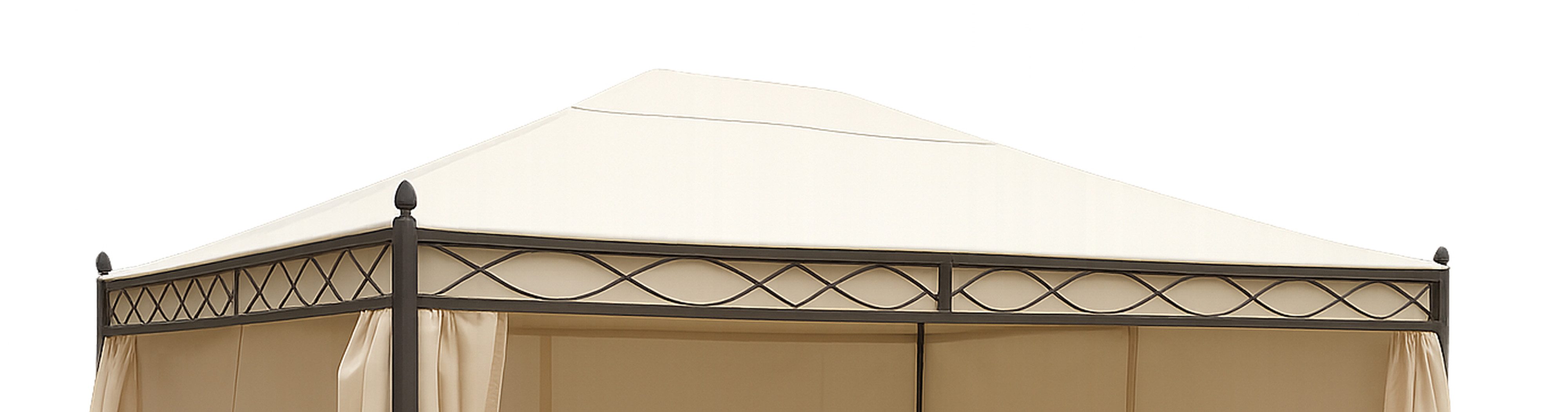 TPFGarden Pavillon-Ersatzdach RIMINI, 400.00 x 300.00 cm (Pavillondach rechteckig, Zeltabdeckung 300x400cm, Farbe: écru), 100 % Polyester mit einer robusten PVC-Beschichtung (250 g/m)