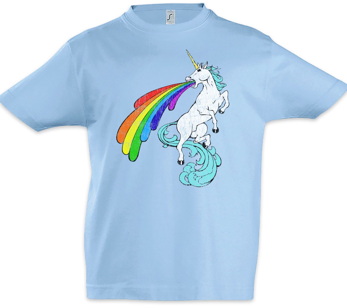 Print-Shirt Unicorn Puke Kinder T-Shirt Unicorns Einhorn Einhörner Regenbogen