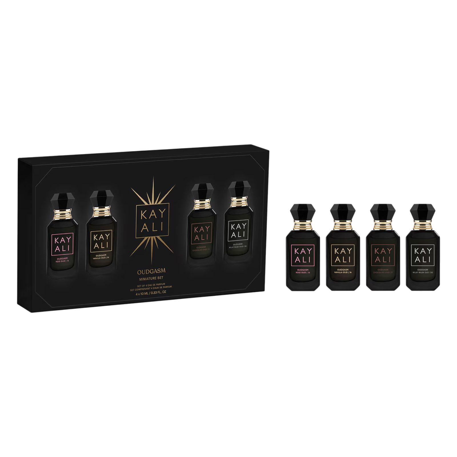 KAYALI Duft-Set Oudgasm Miniaturenset – Limitierte Edition mit 4 x 10 ml Eau de Parfum, 4-tlg.