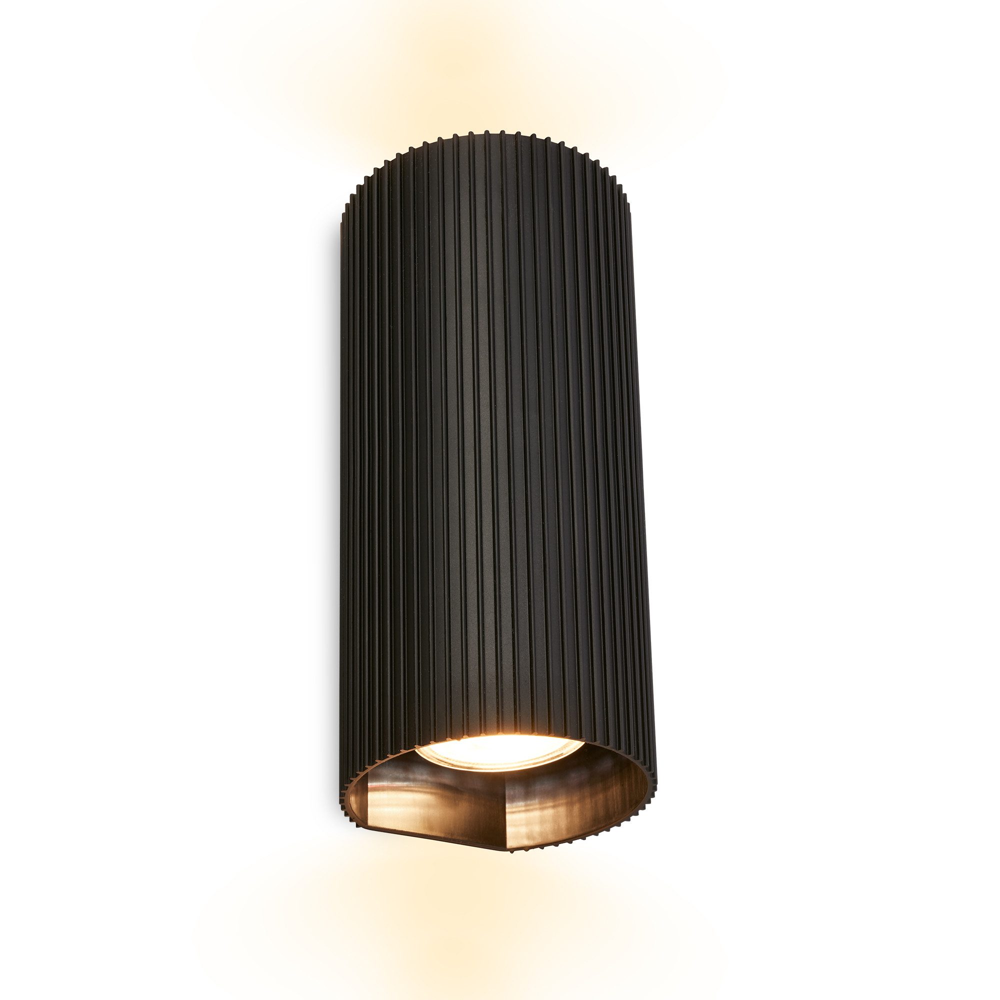 Briloner Leuchten LED Wandleuchte Wandlampe Up-/Downlight GU10 Riffle-Optik, ohne Leuchtmittel, Abhängig vom Leuchtmittel, 8,5x20x8 cm, Wohnzimmer, Flur, Schlafzimmer