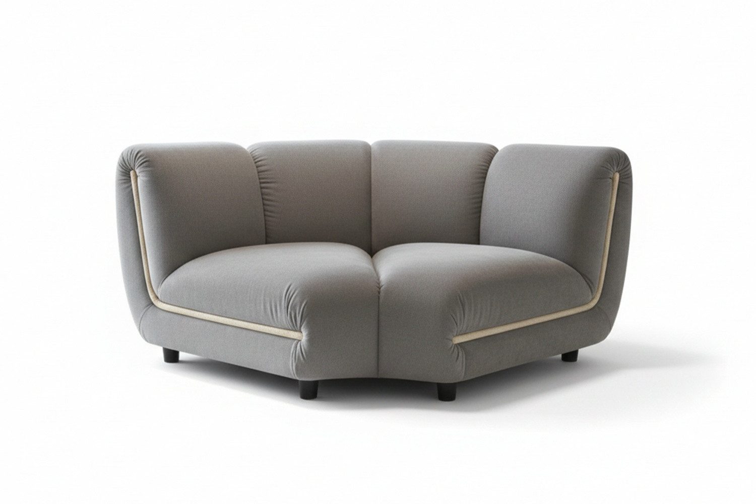 KAWOLA Sessel LAYLA – Eckelement Samt – Sofa Modul – Designer Sessel, Ideal für modulare Sofas, bequemer Velvet-Bezug & hoher Sitzkomfort