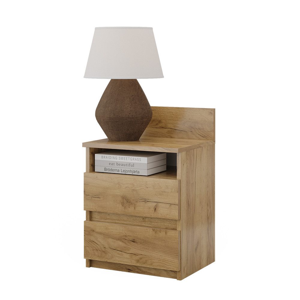Vicco Nachtschrank Monty, Goldkraft Eiche, 39.6 x 59.1 cm (1-St)