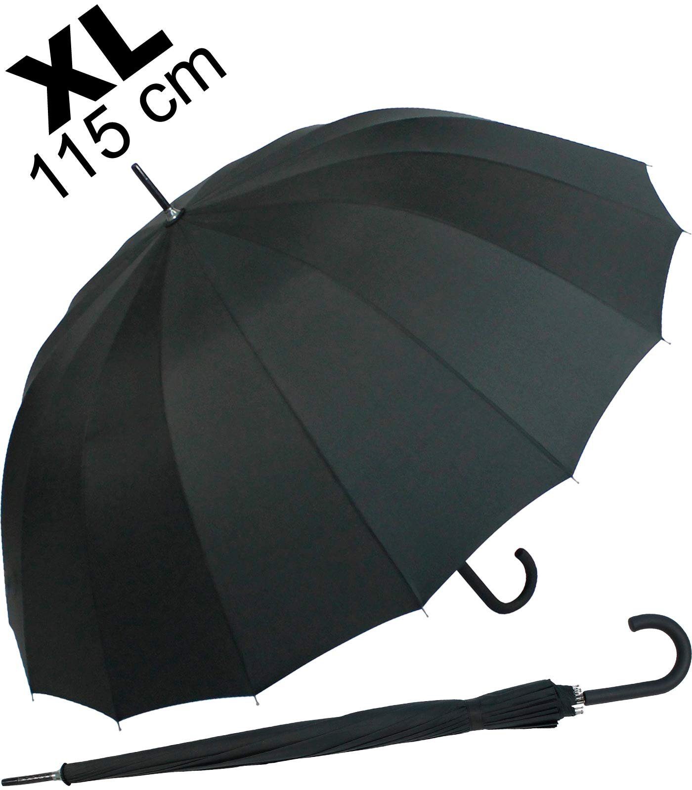 iX-brella Stockregenschirm Full Fiber mit Auf-Automatik und 16-teiligem Dach, sehr stabil und robust