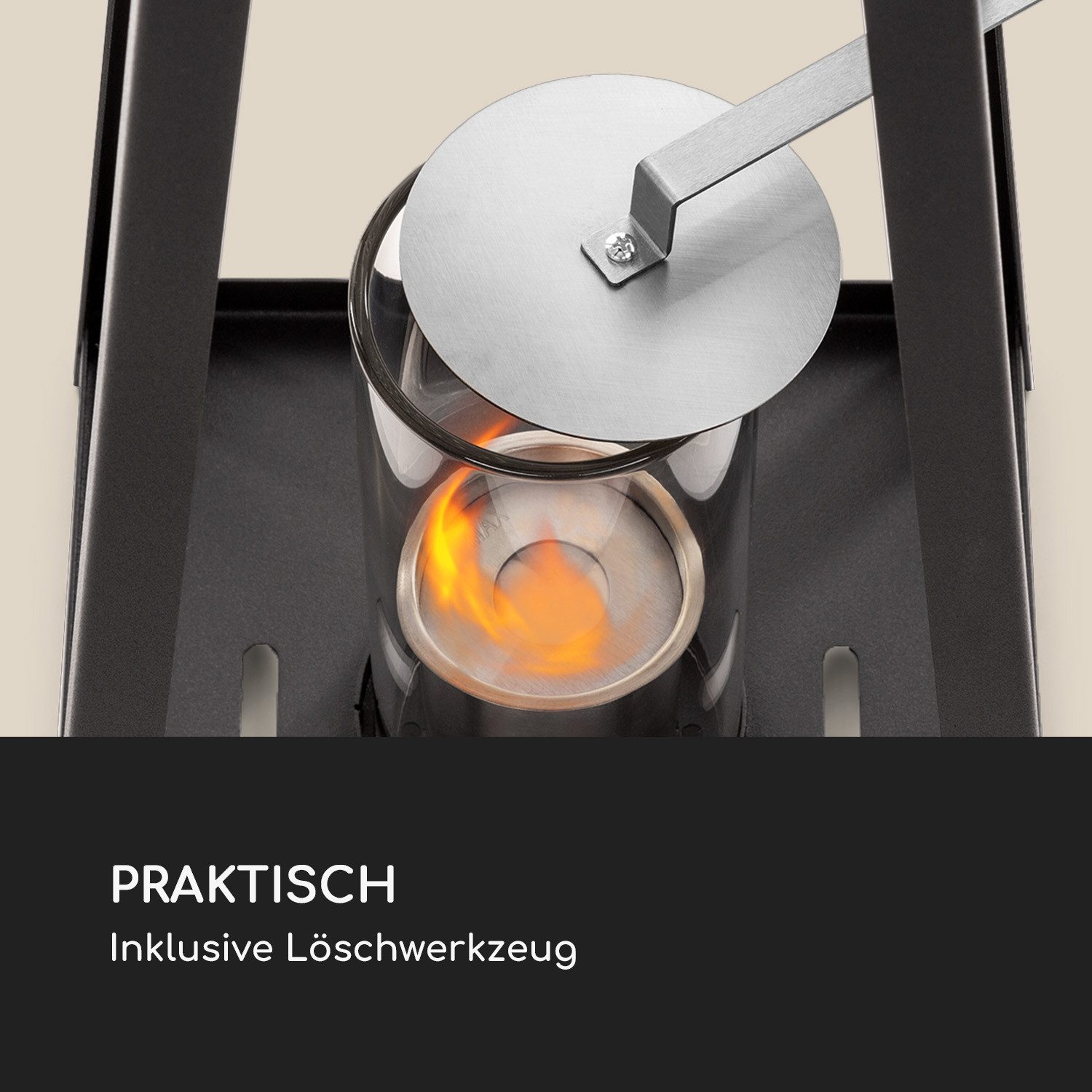 blumfeldt Feuerstelle Triangolo, (2-Set;Für drinnen und draußen: Ethanol-Laternen im Set mit zwei Größen)