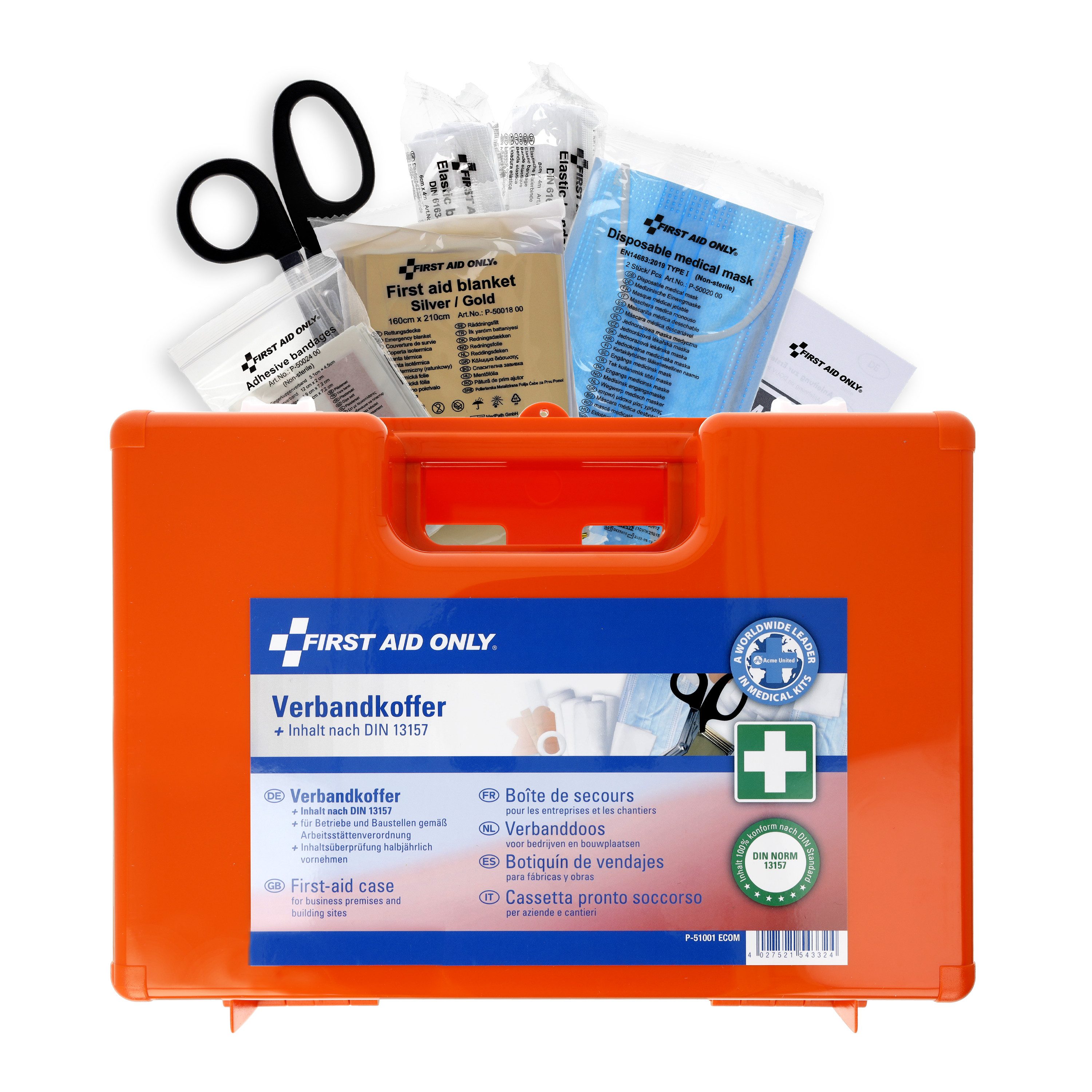 FIRST AID ONLY® Erste-Hilfe-Koffer First Aid Only Erste Hilfe Koffer DIN 13157 mit Wandhalterung, Tragegriff, ASR-konform