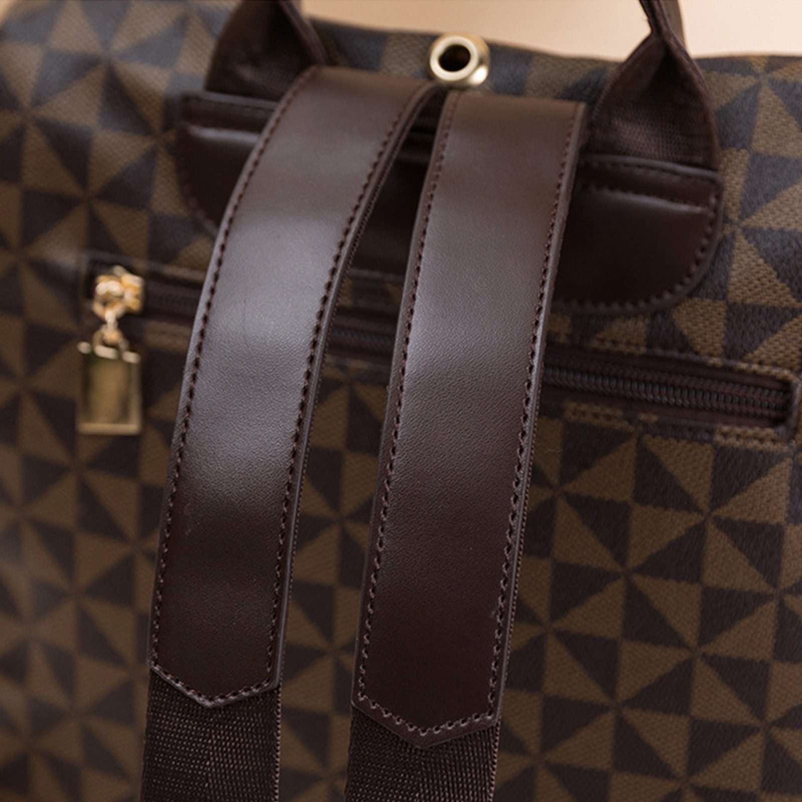 REDOM Rucksack Handtasche Freizeitrucksack Umhängetasche (32x32x14 cm Lederrucksäcke mit 20x11 cm Handtasche Kunstleder, 2-tlg., Schultertasche, Schule Rucksack, Notebook Laptop Tasche, Vintage), für Damen Freizeit Arbeit Business Reisen