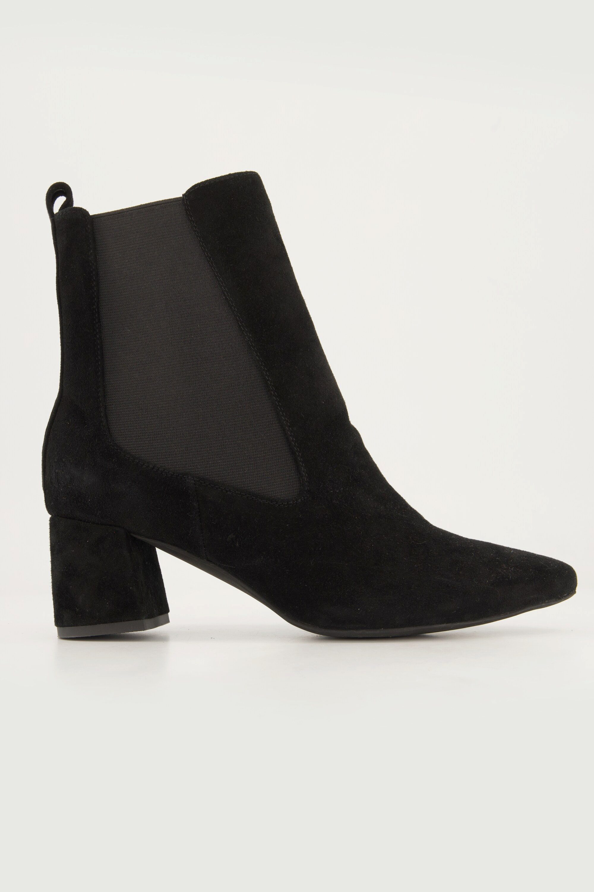 Ulla Popken Leder-Stiefeletten Elastikeinsatz Veloursleder Stiefel günstig online kaufen