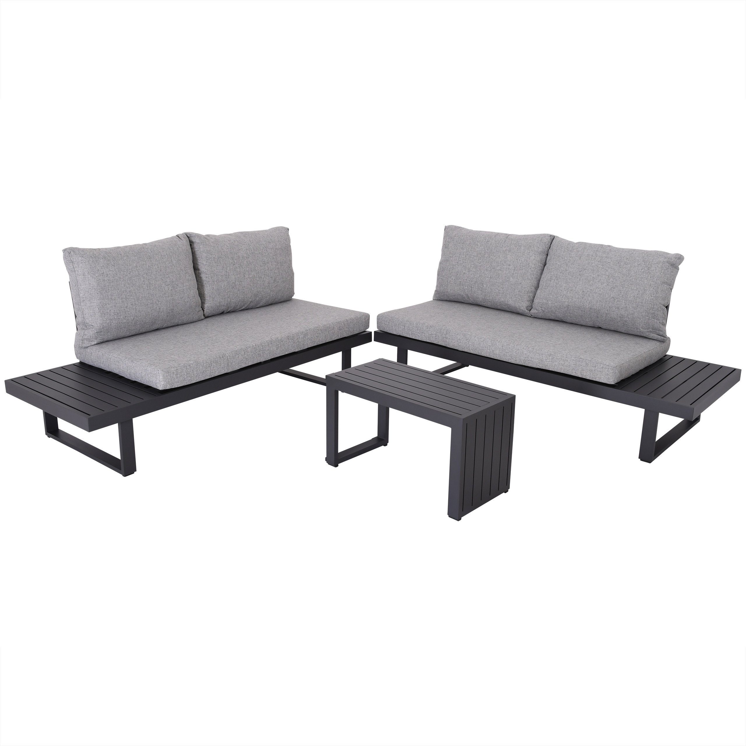 SenSLine GartenloungeSet »XL Gartenlounge DELPHI Alu in SCHIEFER