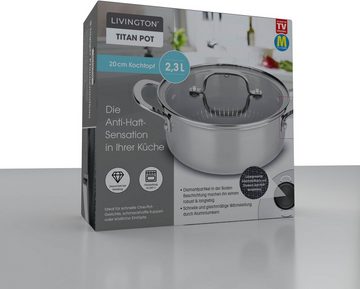 MediaShop Kochtopf Titan Pot, Aluminium, Edelstahl, 2,3 Liter, Induktion