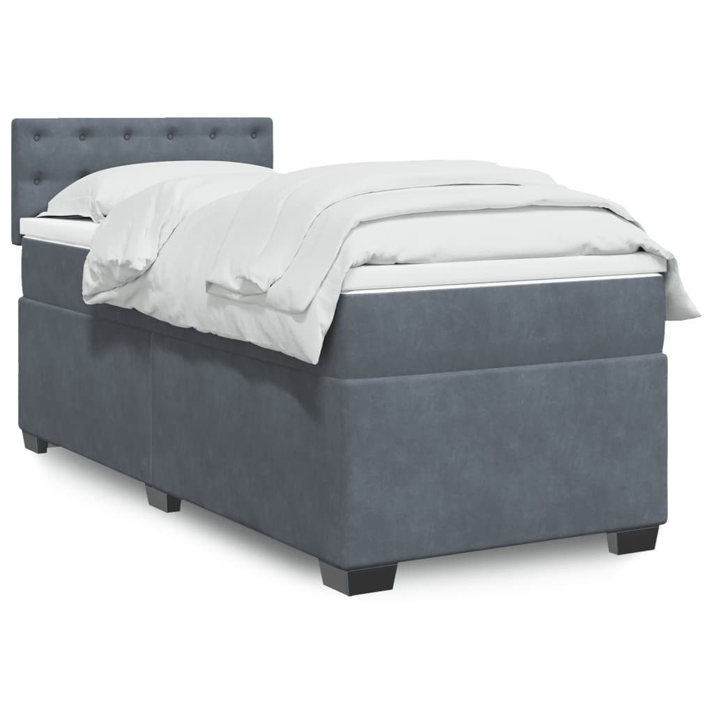 vidaXL Bett Boxspringbett mit Matratze Dunkelgrau günstig online kaufen