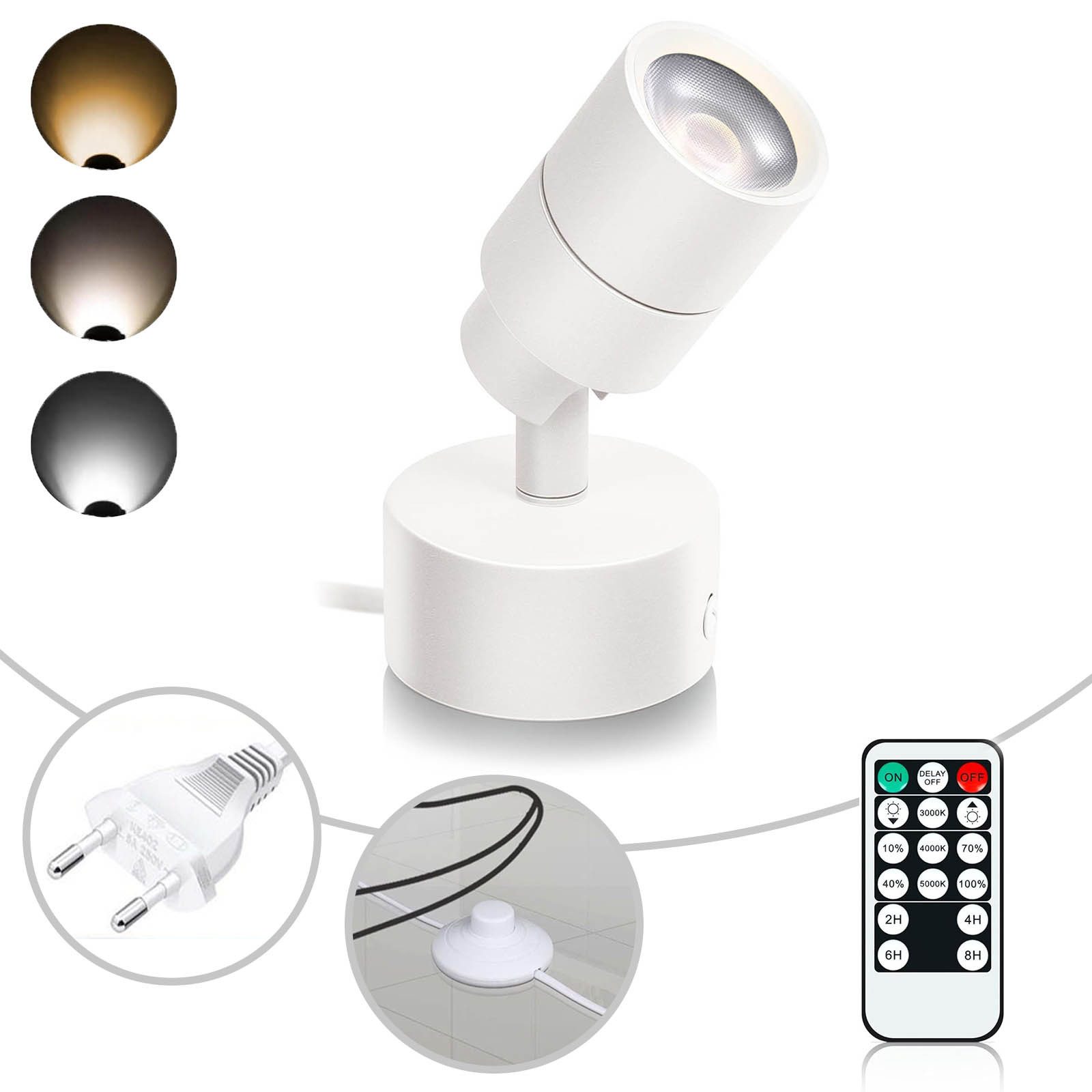 Jibenhome LED Deckenstrahler LED Wandstrahler Wandleuchte mit Fernbedienung günstig online kaufen